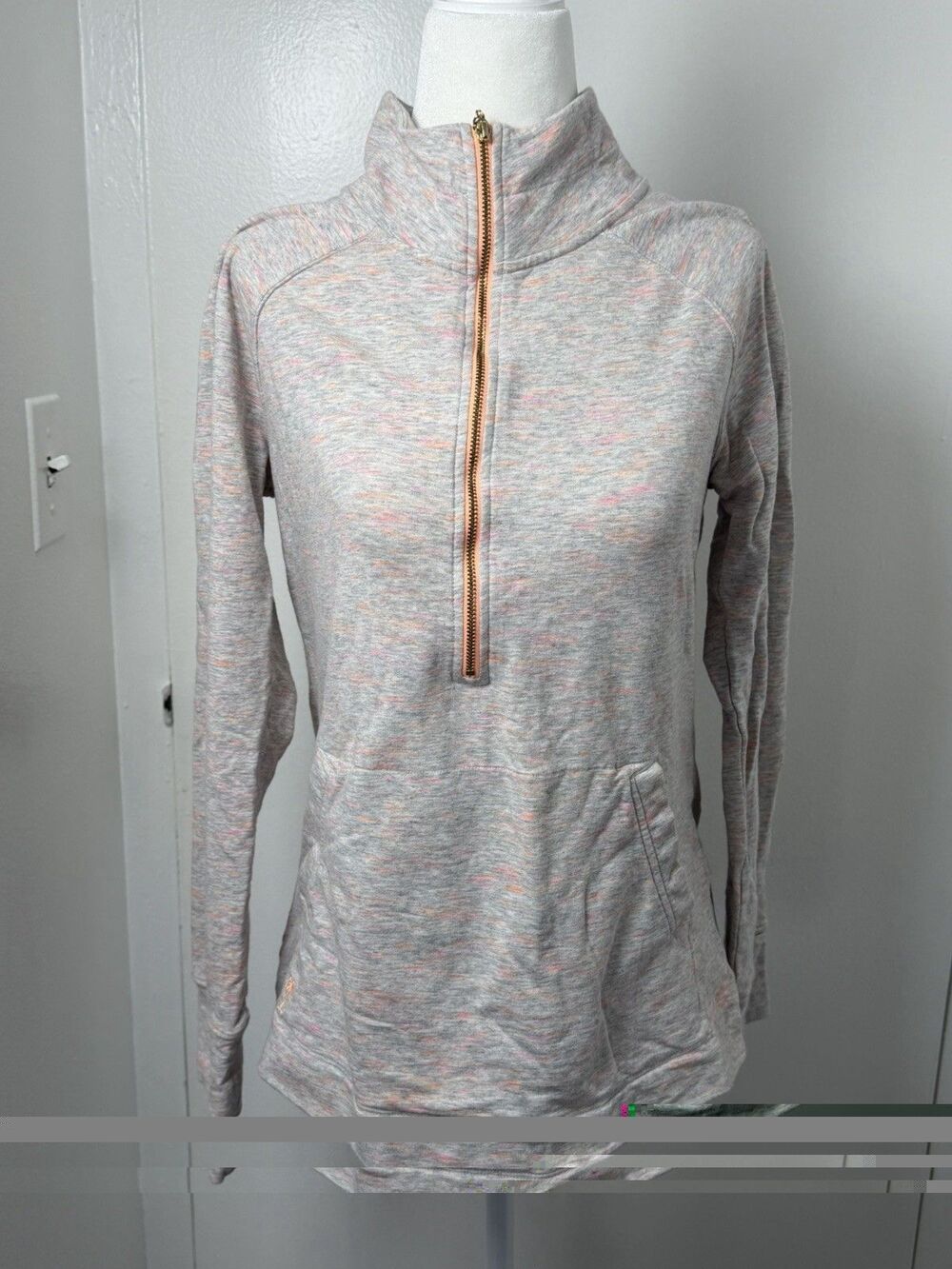 Lilly Pulitzer  Sunny State of Mind Half Zip Pullover Sweatshirt Women’s M Gray - Picture 13 of 13